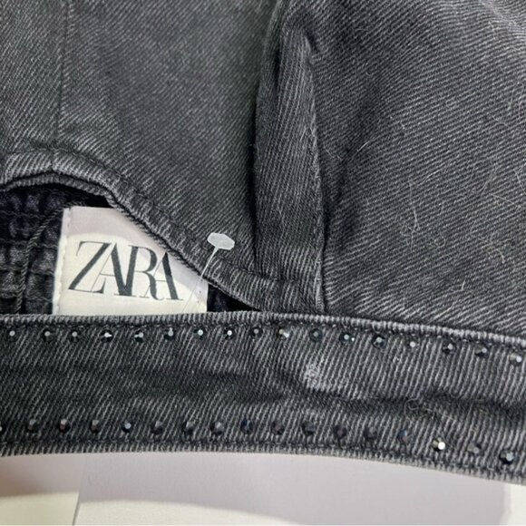 New Zara S Charcoal Denim Bralette - Picture 2 of 4
